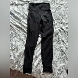 Lululemon black leggings with mesh details